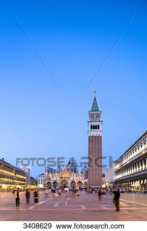 Tourists on the St Marks Square, Venice, Italy View Large Photo Image Stock Photo - Tourists on the St Marks Square, Venice, Italy . Fotosearch