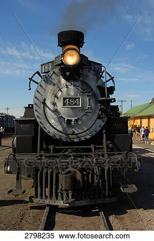 Stock Photography - Train at railroad station, Colorado, USA . Fotosearch