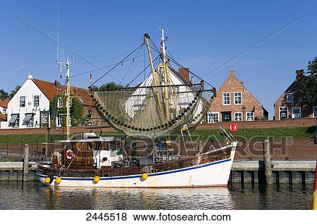Trawler at dock, Greetsie, Krummhorn, Lower Saxony, Germany View Large Photo Image Stock Photo - Trawler at dock, Greetsie, Krummhorn, Lower Saxony, Germany . Fotosearch