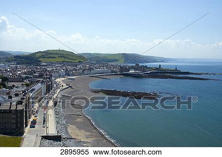Stock Photography - View of Aberystwyth, Great Britain, Wales . Fotosearch