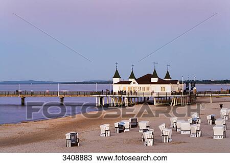 View of Ahlbeck pier, Hooded Beach Chairs in the foreground, Usedom, Germany, elevated view View Large Photo Image Stock Image - View of Ahlbeck pier, Hooded Beach Chairs in the foreground, Usedom, Germany, elevated view . Fotosearch