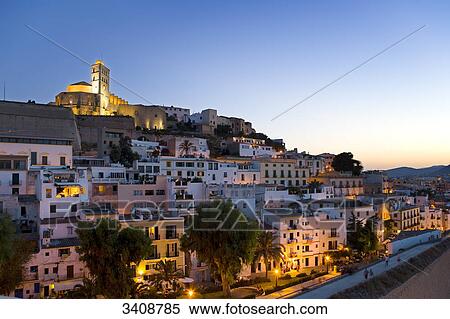Stock Photography - View of Dalt Vila, Ibiza Stadt, Ibiza, Spain, elevated view . Fotosearch