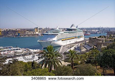Stock Photography - View of Grand Harbour, Valletta, Malta, elevated view . Fotosearch