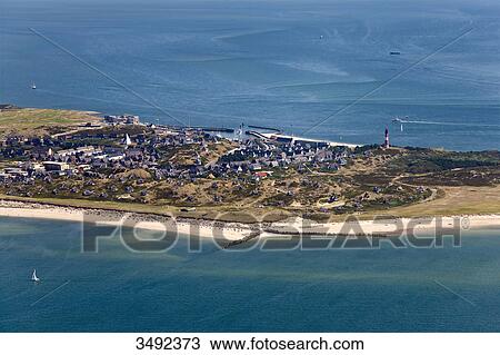 Stock Image - View of Hoernum, Sylt, Germany, aerial view . Fotosearch