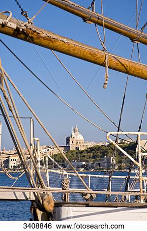 View of Valletta, ship in the foreground, Sliema, Malta View Large Photo Image Stock Photograph - View of Valletta, ship in the foreground, Sliema, Malta . Fotosearch