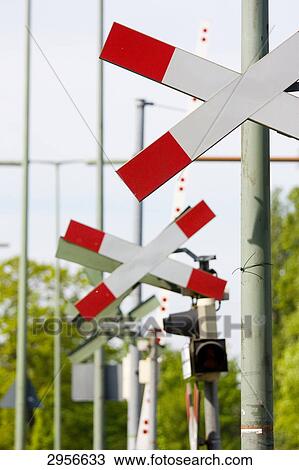 Warning Cross At A Railroad Crossing Berlin Germany Stock Image Fotosearch