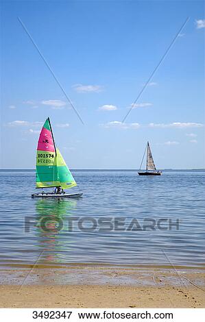 Stock Photo - Windsurfer in Hoernum, Sylt, Deutschland . Fotosearch