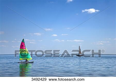 Stock Photo - Windsurfer in Hoernum, Sylt, Deutschland . Fotosearch