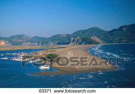Aerial view of beach, Turtle Beach, Turkey View Large Photo Image Stock Image - Aerial view of beach, Turtle Beach, Turkey . Fotosearch