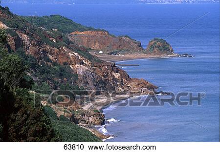 Aerial view of coastline, Italy View Large Photo Image Stock Image - Aerial view of coastline, Italy . Fotosearch