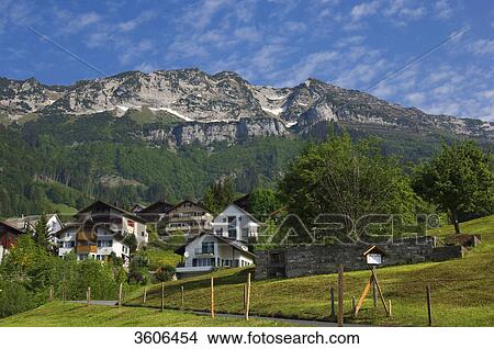 Amden with Mattstock, Switzerland View Large Photo Image Picture - Amden with Mattstock, Switzerland . Fotosearch