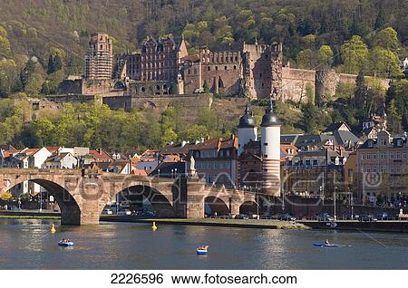 Arch bridge across river, Heidelberg, Baden-Wuerttemberg, Germany View Large Photo Image Stock Photograph - Arch bridge across river, Heidelberg, Baden-Wuerttemberg, Germany . Fotosearch