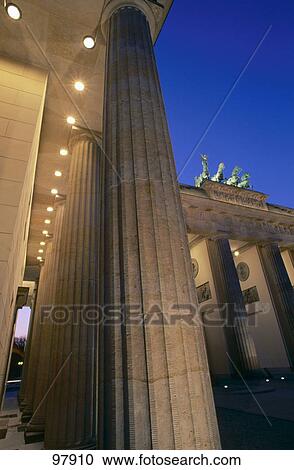 Archway of memorial gate lit up at night, Brandenburg Gate, Berlin, Germany View Large Photo Image Stock Image - Archway of memorial gate lit up at night, Brandenburg Gate, Berlin, Germany . Fotosearch