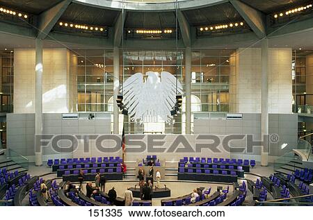 Assembly room of parliament, Bundestag, The Reichstag, Berlin, Germany View Large Photo Image Stock Photography - Assembly room of parliament, Bundestag, The Reichstag, Berlin, Germany . Fotosearch