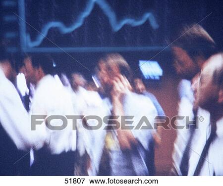 Blurred view of brokers in stock exchange trading floor View Large Photo Image Stock Photo - Blurred view of brokers in stock exchange trading floor . Fotosearch