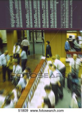 Blurred view of brokers in stock exchange trading floor View Large Photo Image Stock Photo - Blurred view of brokers in stock exchange trading floor . Fotosearch