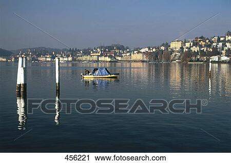 Stock Image - Boat in river . Fotosearch