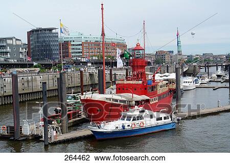 Boats at harbor, Hamburg Harbour, Hamburg, Germany View Large Photo Image Stock Image - Boats at harbor, Hamburg Harbour, Hamburg, Germany . Fotosearch