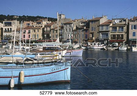 Stock Photo - Boats in harbor, Cassis, Provence, France . Fotosearch