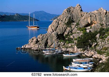 Boats moored at harbor, Turkey View Large Photo Image Stock Image - Boats moored at harbor, Turkey . Fotosearch