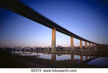 Picture - Bridge across river, Ruhr River, Germany . Fotosearch