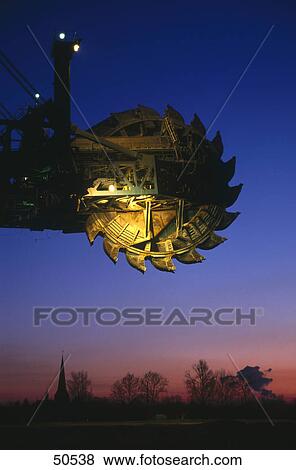 Stock Photo - Bucket wheel excavator at opencast mine, Garzweiler, Germany . Fotosearch