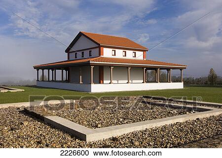 Building at open air museum against cloudy sky, Germany View Large Photo Image Stock Image - Building at open air museum against cloudy sky, Germany . Fotosearch