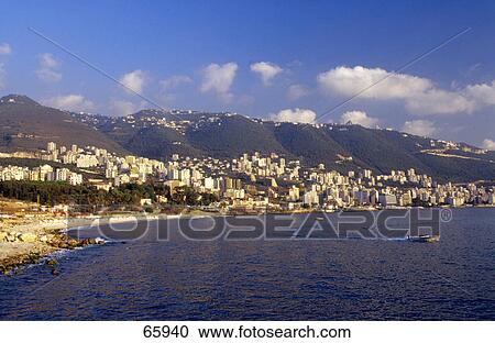 Buildings at waterfront, Jounieh, Lebanon View Large Photo Image Stock Image - Buildings at waterfront, Jounieh, Lebanon . Fotosearch