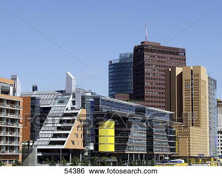 Buildings in city, Potsdamer Platz, Berlin, Germany View Large Photo Image Stock Photograph - Buildings in city, Potsdamer Platz, Berlin, Germany . Fotosearch