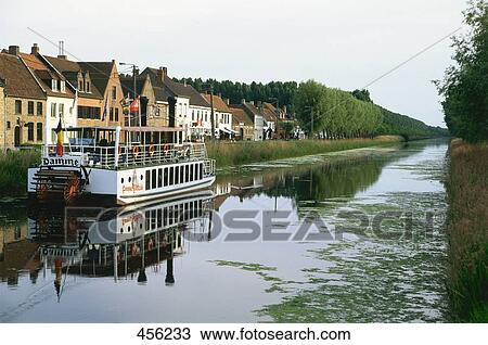 Buildings on waterfront, Damme, Flanders, Belgium View Large Photo Image Stock Image - Buildings on waterfront, Damme, Flanders, Belgium . Fotosearch