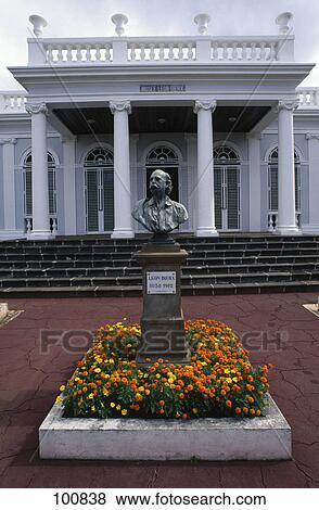 Bust in front of museum, The Leon Dierx Museum, Reunion Island, France View Large Photo Image Stock Photo - Bust in front of museum, The Leon Dierx Museum, Reunion Island, France . Fotosearch