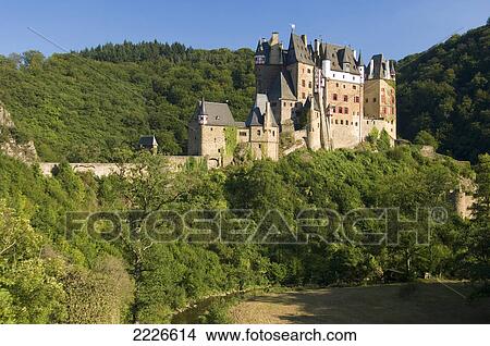 Castle on hill, Eltz Castle, Wierschem, Rhineland-Palatinate, Germany View Large Photo Image Picture - Castle on hill, Eltz Castle, Wierschem, Rhineland-Palatinate, Germany . Fotosearch