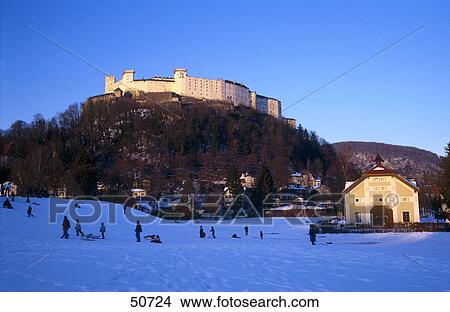 Castle on hill, Hohensalzburg Fortress, Salzburg, Austria View Large Photo Image Picture - Castle on hill, Hohensalzburg Fortress, Salzburg, Austria . Fotosearch