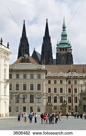 Castle with St. Vitus Cathedral, Prague, Czech Republic View Large Photo Image Stock Image - Castle with St. Vitus Cathedral, Prague, Czech Republic . Fotosearch