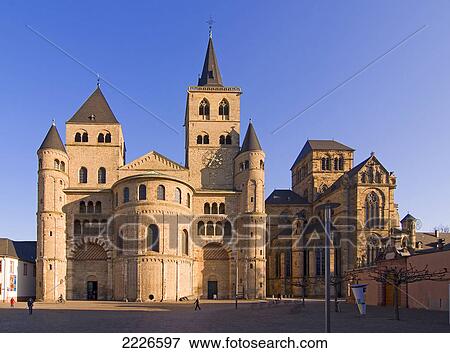 Cathedral against clear blue sky, Liebfrauenkirche, Trier, Germany View Large Photo Image Stock Photo - Cathedral against clear blue sky, Liebfrauenkirche, Trier, Germany . Fotosearch