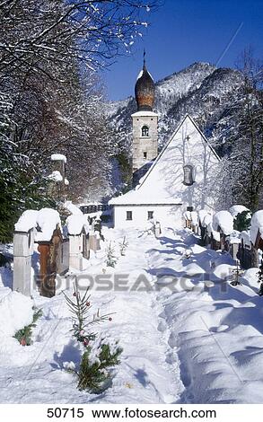 Cemetery in front of church, Schneizlreuth, Bavaria, Germany View Large Photo Image Stock Photography - Cemetery in front of church, Schneizlreuth, Bavaria, Germany . Fotosearch