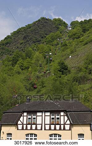 Chairlift in Cochem, Rhineland-Palatinate, Germany View Large Photo Image Stock Photograph - Chairlift in Cochem, Rhineland-Palatinate, Germany . Fotosearch