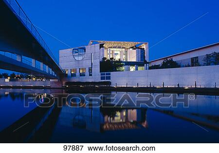 Chancellor building at riverfront, Berlin, Germany View Large Photo Image Stock Photo - Chancellor building at riverfront, Berlin, Germany . Fotosearch