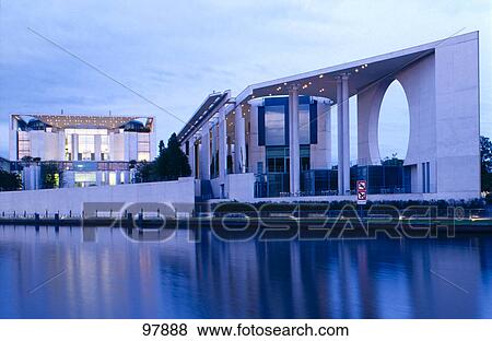 Chancellor building at riverfront, Berlin, Germany View Large Photo Image Stock Photo - Chancellor building at riverfront, Berlin, Germany . Fotosearch