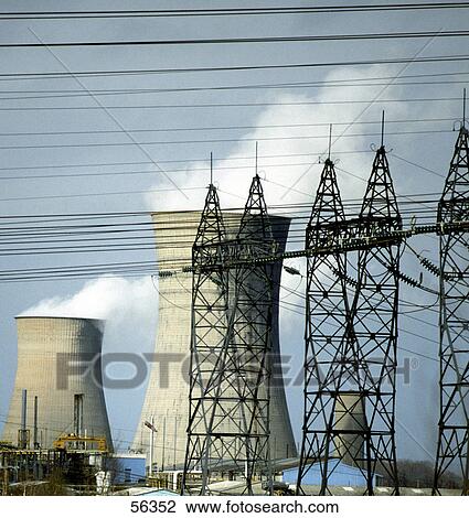 Chimneys emitting smoke at power station View Large Photo Image Stock Image - Chimneys emitting smoke at power station . Fotosearch