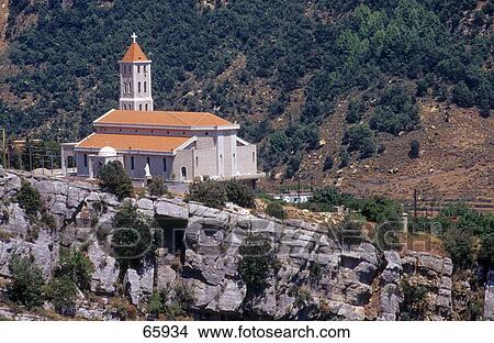 Church in valley, Nahr Ibrahim, Lebanon View Large Photo Image Picture - Church in valley, Nahr Ibrahim, Lebanon . Fotosearch