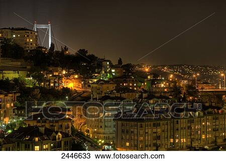 Cityscape with bridge at night, Bosporus Bridge, Ortakoey, Istanbul, Turkey View Large Photo Image Stock Image - Cityscape with bridge at night, Bosporus Bridge, Ortakoey, Istanbul, Turkey . Fotosearch