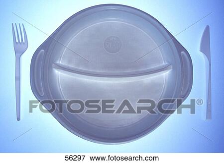 Close-up of a plastic plate with a fork and knife View Large Photo Image Stock Photo - Close-up of a plastic plate with a fork and knife . Fotosearch