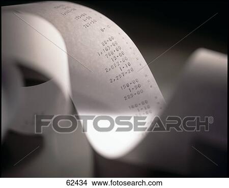 Close-up of adding machine tape View Large Photo Image Picture - Close-up of adding machine tape . Fotosearch