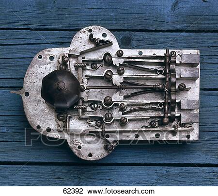 Stock Image - Close-up of antique lock . Fotosearch