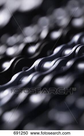 Stock Image - Close-up of bicycle chain . Fotosearch
