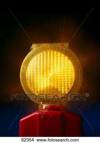 Close-up of construction warning light View Large Photo Image Picture - Close-up of construction warning light . Fotosearch