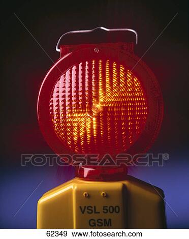 Close-up of construction warning light View Large Photo Image Stock Photo - Close-up of construction warning light . Fotosearch