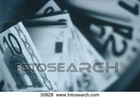 Close-up of European Union euro notes View Large Photo Image Stock Photo - Close-up of European Union euro notes . Fotosearch