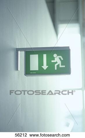 Close-up of exit sign View Large Photo Image Stock Image - Close-up of exit sign . Fotosearch